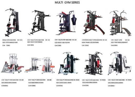1200kg Steel 8 Station Multi Gym Machine 3800*3900*2350mm