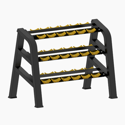 Steel Tube 3 Tier Fitness Dumbbell Rack For Gym Loading 200kgs