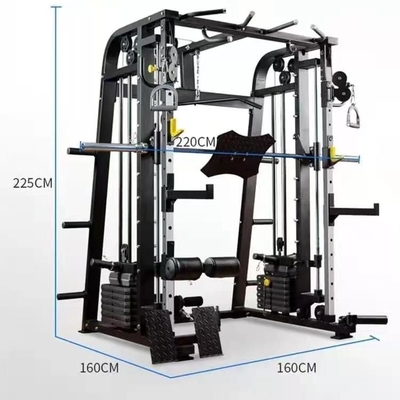 Powder Coating Gym Fitness Equipment Multi Functional Smith Weight Stack Trainer