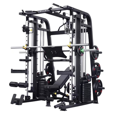 Powder Coating Gym Fitness Equipment Multi Functional Smith Weight Stack Trainer